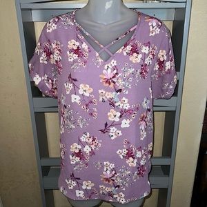 Pink Rose Floral Blouse
